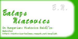 balazs miatovics business card